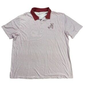 Alabama Crimson Tide Polo Men’s 3XL NCAA Football Striped Pullover College XXL